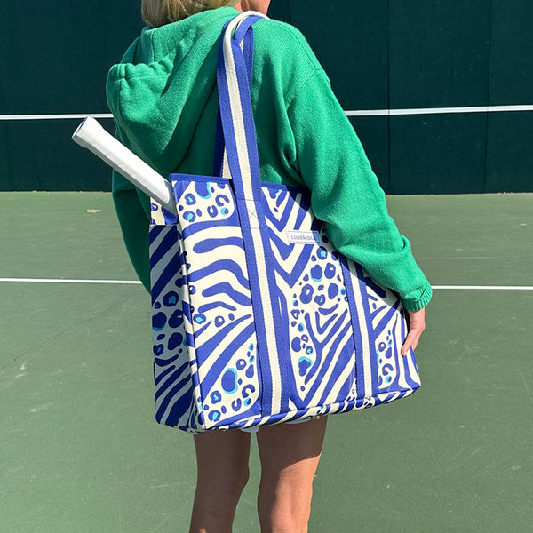 The Tennis Bag, Zebra Cat Blue