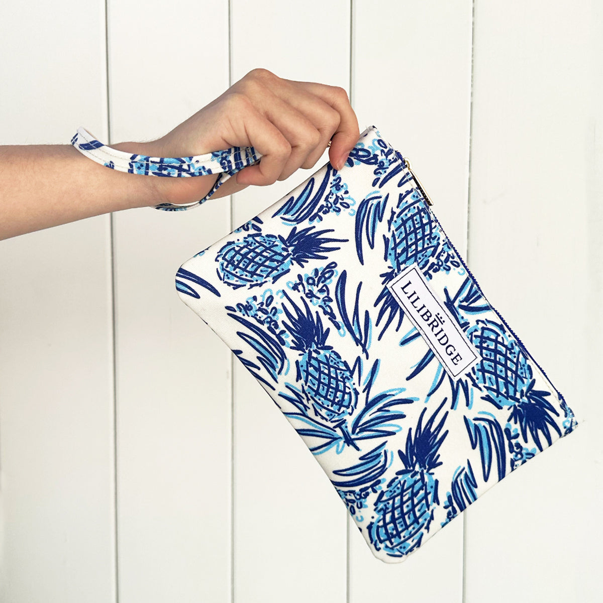The Wristlet, Signature Pineapple, Coated Canvas