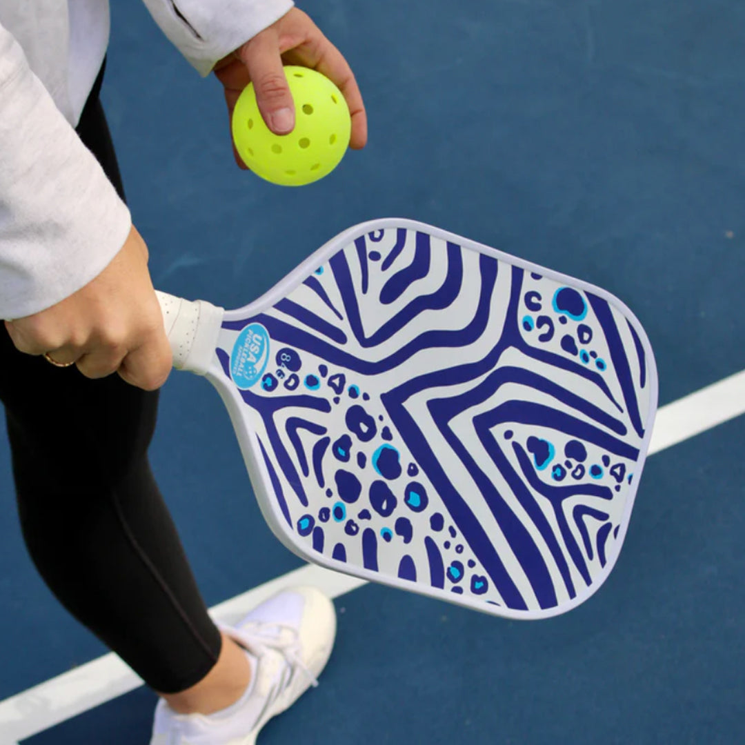 Coastal Pickle, Pickleball Paddle, Zebra Cat Blue – Lilibridge