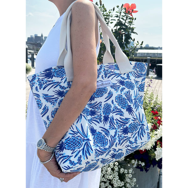 The Live and Love Tote, Signature Pineapple, Coated Canvas
