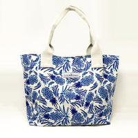 The Live and Love Tote, Signature Pineapple, Coated Canvas