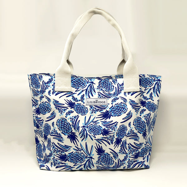 The Live and Love Tote, Signature Pineapple, Coated Canvas