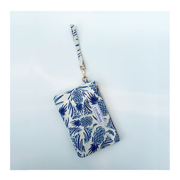 The Wristlet, Signature Pineapple, Coated Canvas