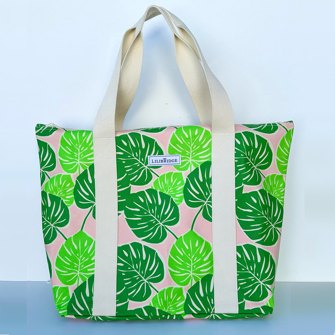 The Boat Bag, Pink Monstera