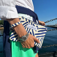 The Wristlet, Les Lignes, Coated Canvas