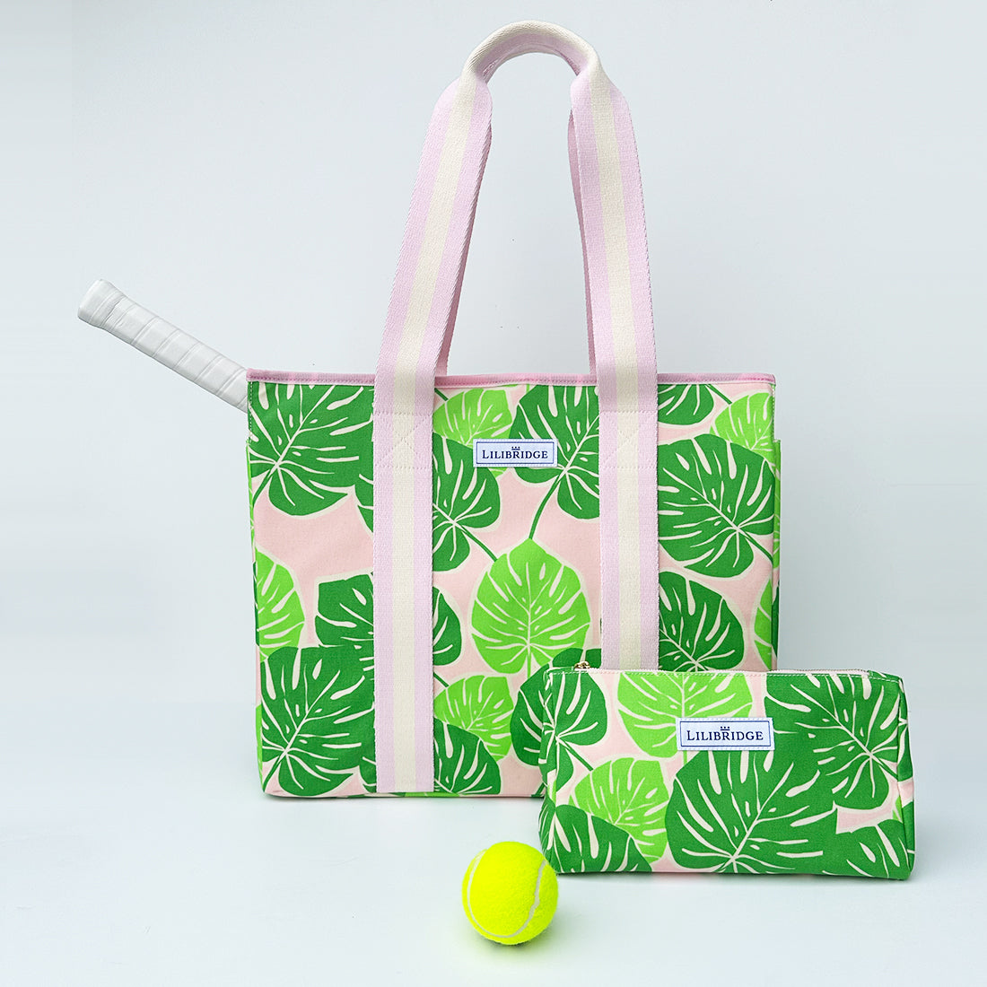 The Tennis Bag, Pink Monstera