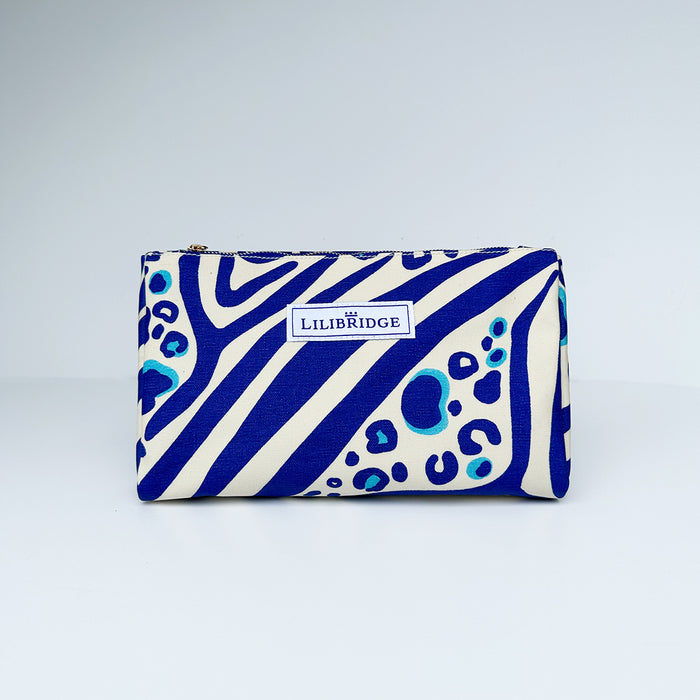 The Makeup Bag, Zebra Cat Blue