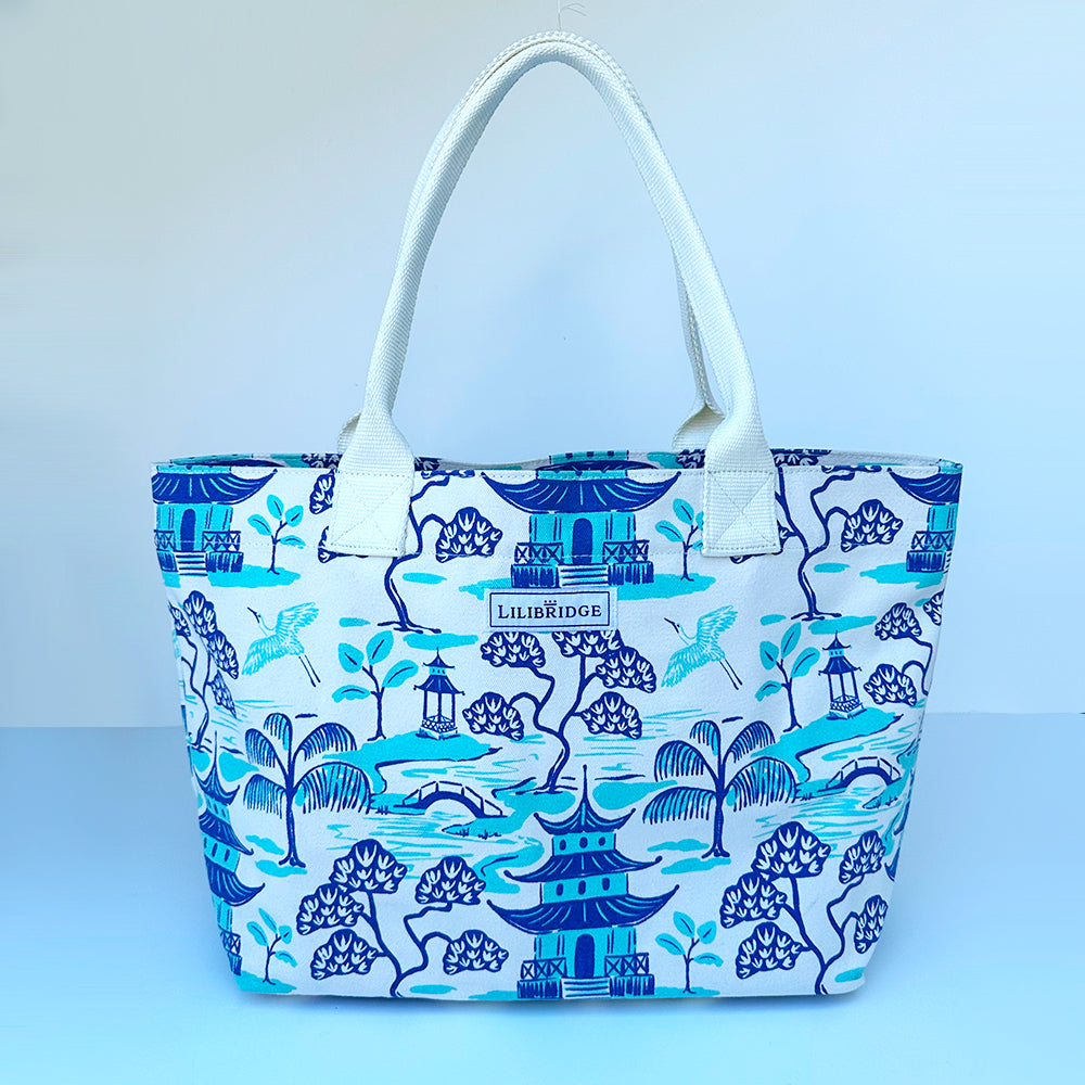 The Live & Love Tote, Blue Pagoda – Lilibridge