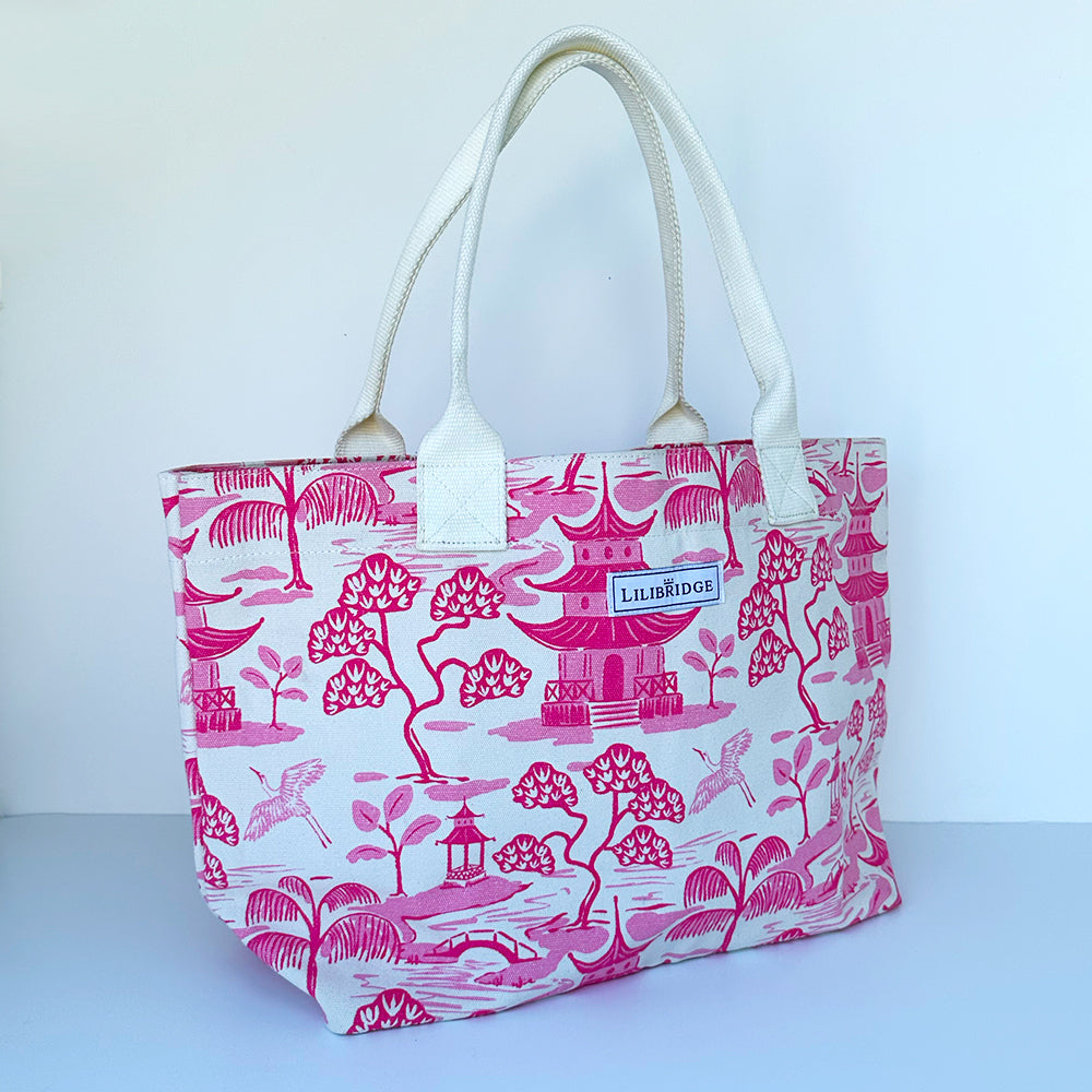 The Live & Love Tote, Pink Pagoda