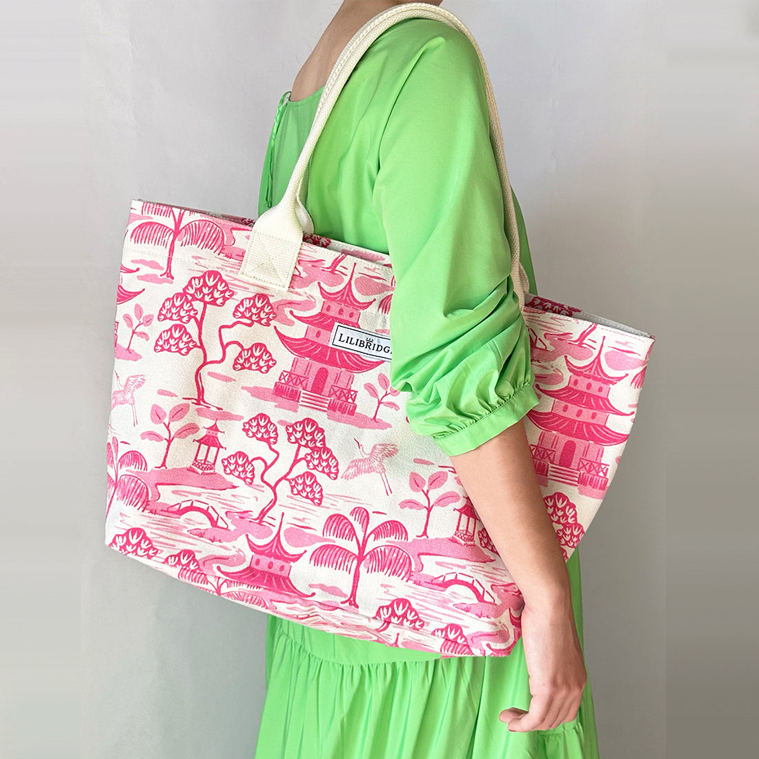 The Live & Love Tote, Pink Pagoda