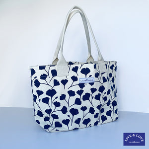 The Live and Love Tote, Navy Ginko